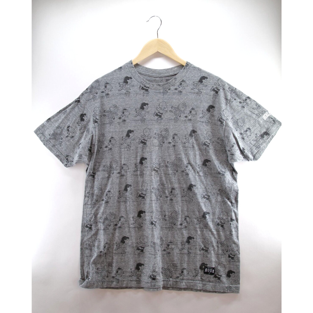 Peanuts Charlie Brown‎ Snoopy Gray short sleeve T-shirt Rook Brand Size Large